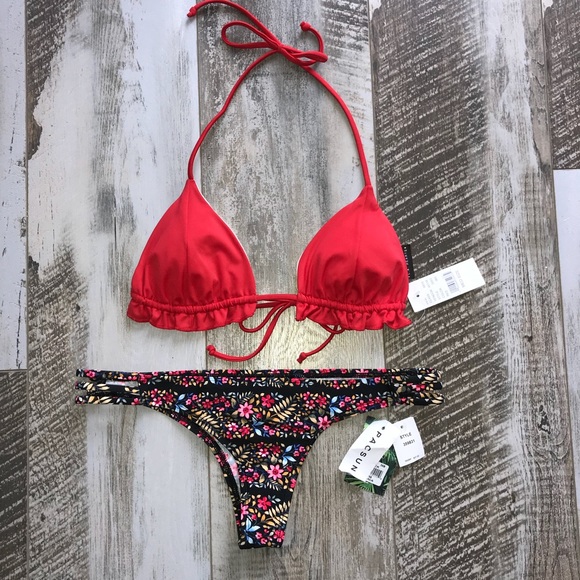 PacSun Other - Red and Black Floral Bikini